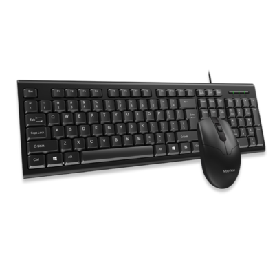 Meetion C100 USB Keyboard and Mouse Combo | Wired | Comfortable Typing | Plug & Play for PC & Laptop