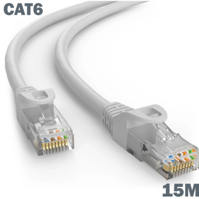 CAT 6 Ethernet Cable 15 Meter – 24AWG High-Speed LAN Cable