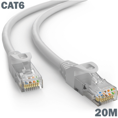 CAT 6 Ethernet Cable 20 Meter – 24AWG High-Speed LAN Cable