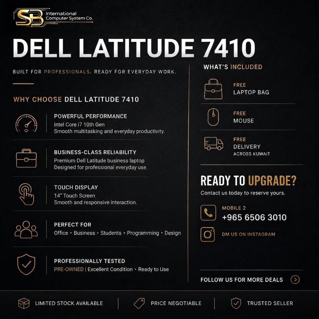 Dell Latitude 7410 backlit keyboard and touchscreen