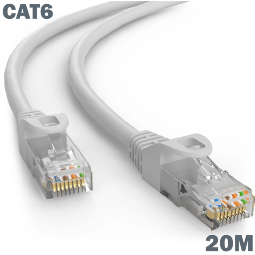 CAT 6 Ethernet Cable 20 meter length with 24AWG copper wire and RJ45 connectors